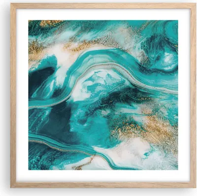 Produktbild von Gerahmtes Poster - Rahmen in heller Eiche - Wasser Meer Ozean - 50x50 cm - Wand Bild - Wanddeko - Wandbilder - Kunstposter - Wandposter - Bilderrahmen - Bilder - Kunstdruck - P2NAC50x50-5108