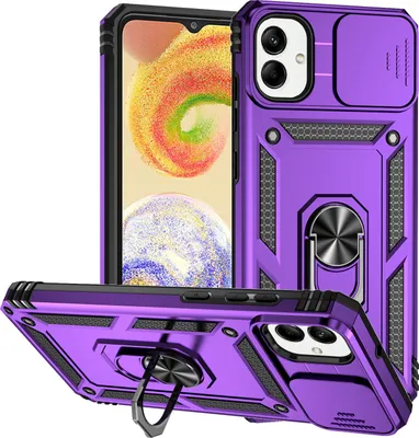 Image de Étui pour Samsung Galaxy A05 étui double couche avec couvercle coulissant pour l'appareil photo et anneau de support vert
