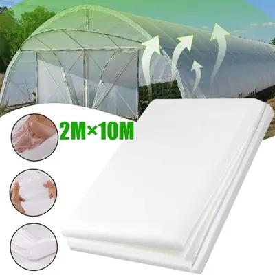 Image de Film plastique - 2 x 10 mètres - Extra épais - Transparent - Anti-poussière - Pour serres, tunnels agricoles et travaux de peinture
