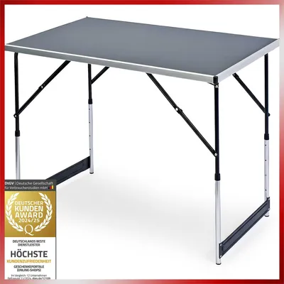 Produktbild von Multifunktionstisch Klapptisch 100x60 cm Höhenverstellbar Tapeziertisch Flohmarkt Campingtisch Gartentisch Tragbar & Faltbar Leichtgewicht