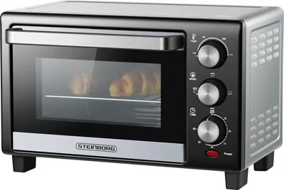 Produktbild von Steinborg Minibackofen 15L | 1200 Watt | 60 min Timer | 100-230°C | Schnelles Aufheizen