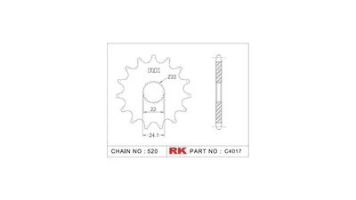 Immagine prodotto di Pignone RK "4017" 520, acciaio 16 denti