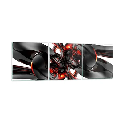 Produktbild von Bilder auf glas - Abstrakt Ring Glas Komposition - 150x50cm - Glasbilder - Wandbilder - Kunstdruck - zum Aufhängen bereit - Wanddekoration aus Glas - Glas Bilder - Wandbild auf Glas - GCA150x50-1342