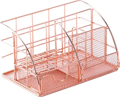 Produktbild von Schreibtisch-Organizer, Büro-Organizer aus Metall mit Briefablage, Stifthalter, Dokumentenablage und Schublade, geeignet für Büro, Schule und Zuhause