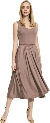 Produktbild von Damen Mittellanges Kleid Dress Glockenkleid; Cappucino/L