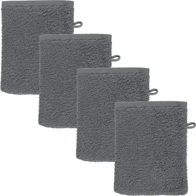 Produktbild von REDBEST Waschhandschuh Oceanside" 4er-Pack anthrazit 16x21 cm"