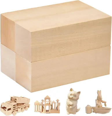 Imagen del producto de Bloques de madera de tilo, 4 unidades, aspecto natural, para juegos creativos