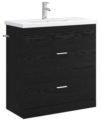 Immagine prodotto di Set di mobili da bagno vidaXL in rovere nero 81 x 40 x 84,5 cm