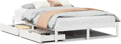 Immagine prodotto di vidaXL Letto in legno massiccio senza materasso bianco 140x190 cm in legno di pino