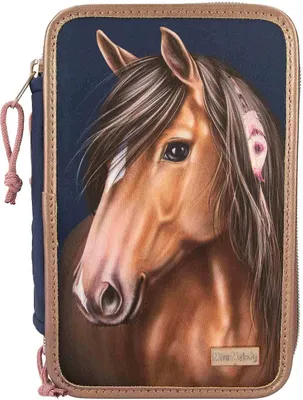 Produktbild von Depesche 12510 Miss Melody 3 Fach Federtasche mit Stepp NIGHT HORSES