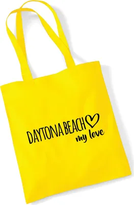Produktbild von Huuraa Jutebeutel Daytona Beach my love 10 Liter Yellow Baumwolle Tasche Geschenkidee