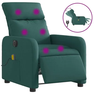 Produktbild von vidaXL Massagesessel Elektrisch Dunkelgrün Stoff
