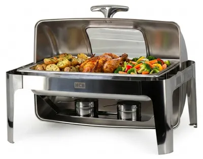 Produktbild von HCB Chafing Dish - Rolltop - 1/1 GN - Schauglas - 9 Liter - Edelstahl - 3479