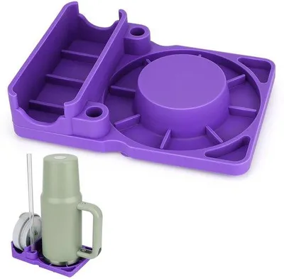 Immagine prodotto di Tappetino in silicone Afdropmat per bicchieri da 30/40 oz, viola, con cannuccia