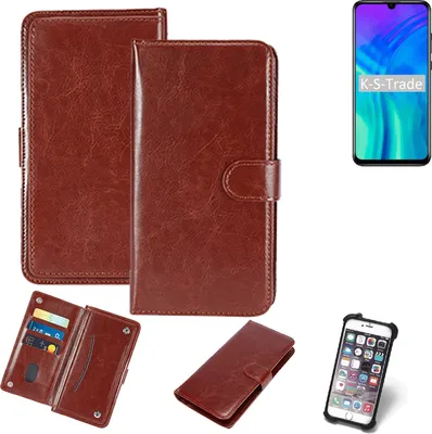 Produktbild von K-S-Trade 360° Hülle kompatibel mit Huawei Honor 20 Lite braun Kunstleder Case BookCase WalletCase Kunstlederederhülle Handyhülle, Rundumschutz