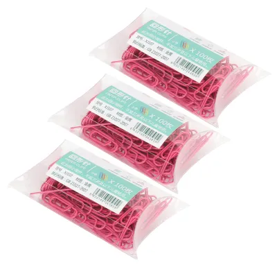 Zdjęcie produktu dla 3 pudełka spinaczy biurowych, małe, przenośne, w kształcie różowej różyczki, urocze spinacze do segregowania dokumentów
