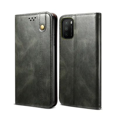 Obrázek produktu pro Pouzdro pro Xiaomi Poco M3, kožené flip pouzdro peněženka s funkcí stojánku zelené