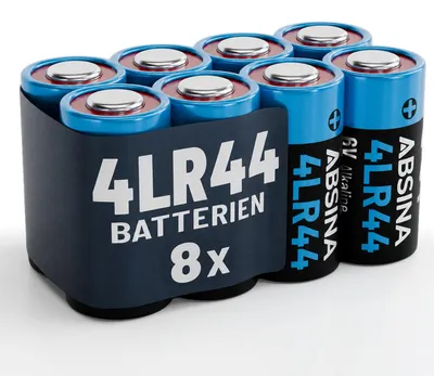 Produktbild von ABSINA 4LR44 6V Batterie Alkaline - 4SR44 Batterien - 8er Pack Batterie auslaufsicher & mit langer Haltbarkeit