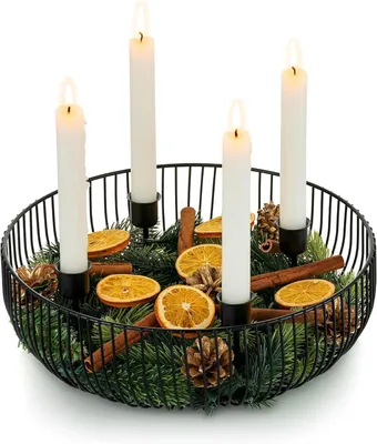 Imagen del producto de Adorno navideño para velas, metal, diseño moderno, robusto, color , 30 cm