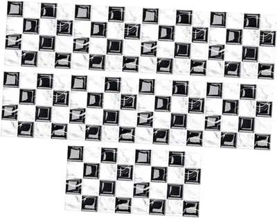 Produktbild von Selbstklebende Wandfliesenaufkleber 10 Blätter Pvc für Selbstgemacht | Schwarz Weißes Mosaikmuster, Ablösbar für Wand und Boden, 3d-kristalloptik