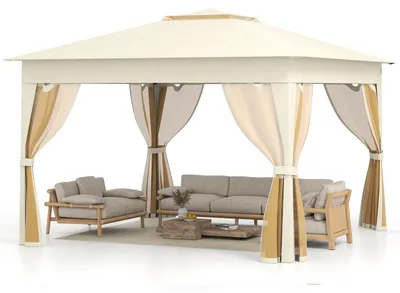 Produktbild von Faltpavillon, 337 x 337 cm, Seitenwände aus Netzgewebe, einfacher Aufbau