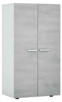 Schuhschrank 2-türig, 55x108x36 cm, weiß/grau, 6 Einlegeböden