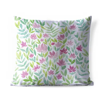 Obrázek produktu pro MuchoWow® Vnější polštář - Květinový akvarelový design -50x50 cm- Odolnost proti povětrnostním vlivům - polštář do obývacího pokoje