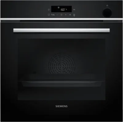 Siemens iQ300, Einbau-Backofen mit Dampfunterstützung, 60 x 60 cm, Edelstahl HR532GBS3 Frontansicht geschlossen