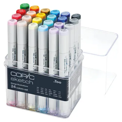 Produktbild von COPIC® Sketch Manga Illustration Layoutmarker farbsortiert 1,0 + 6,0 mm, 24 St.