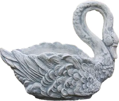 Produktbild von Schwan aus Steinguss zum bepflanzen perfekt für den Garten die Terrasse oder die Veranda ist Witterungsbeständig und Neu 53cm H, PO-789