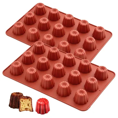 Productafbeelding van Set van 2 Mini Cannelé Siliconen Vormpjes