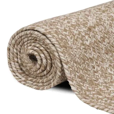 Productafbeelding van Jute Tapijt in Natuurlijk en Wit, 120 x 170 cm