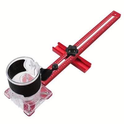 Image de Guide de fraisage pour routeur – Dispositif de coupe circulaire en alliage d'aluminium, dispositif de fraisage réglable pour le travail du bois
