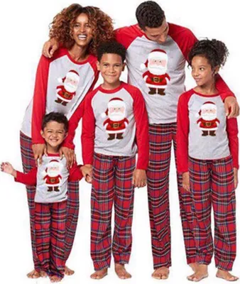 Produktbild von Heikoeco® Weihnachtspyjama Schlafanzug Familie Set Weihnachtsmodelle,Mama-XL