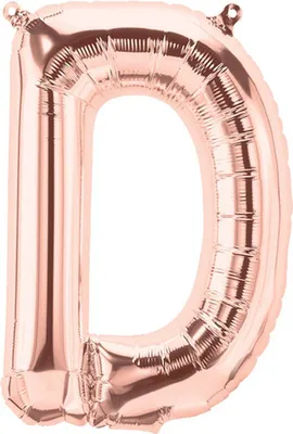 Produktbild von Folienballon Buchstabe D, rosegold, ca. 40 cm, für Luftbefüllung
