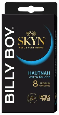 Immagine prodotto di Preservativi BILLY BOY SKYN, extra lubrificati, 53 mm, confezione da 8
