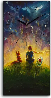 Produktbild von Wandbild Leinwand Bilder mit Uhr 30x60 Abstrakte ÖlMalerei Kunst Weltraum - schwarze Hände