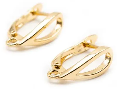 Produktbild von Vintageparts Ohrhaken mit Aufhängung 18K Goldbeschichtung 2 Stück