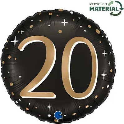 Produktbild von 18"/Ø46cm Folienballon "Sparkling Black" | #20