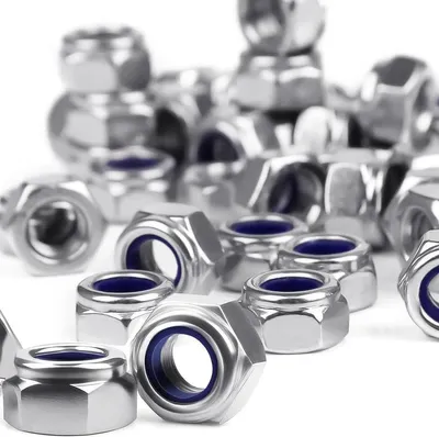 Obrázek produktu pro Nerezová ocel 40 kusů DIN985 samojistné matice – M8 šestihranné matice A2 V2A – sada pojistných matic