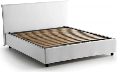 Produktbild von Doppelbett Dalfons, Containerbett mit Stoffbespannung, 100%  Italy, Frontöffnung, passend für Matratze Cm 140x200, Weiß