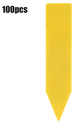 Image de 100 étiquettes en plastique pour fleurs/plantes (jaunes)