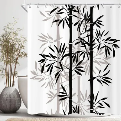 Immagine prodotto di Tenda da doccia in bambù, idrorepellente, 180x200 cm, per il bagno
