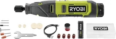 Produktbild von RYOBI 4 V USB-LITHIUM Akku-Rotationswerkzeug RRT4-120GA15 mit Zubehörset