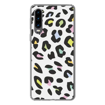 Produktbild von MuchoWow® Handyhülle Schutzhülle Hülle für Huawei P30 Pantherdruck - Farben - Schwarz Silikon Softcase Handy Hülle - Kartenbesitzer