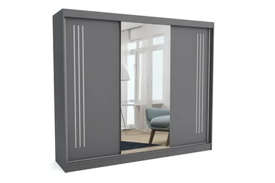 Produktbild von Neuer Kleiderschrank mit Schiebetüren LUNA 250 cm (ANTRACIT)