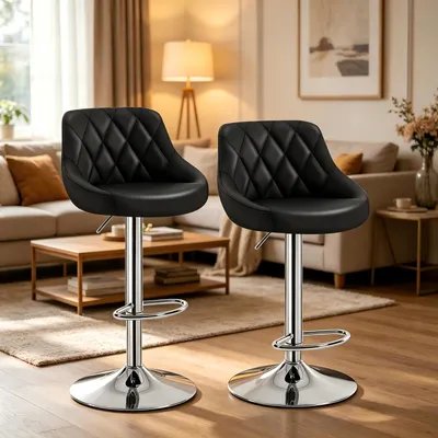 Produktbild von 2er Set Barhocker Höhenverstellbar Drehbar Barstuhl Küche Esszimmer Tresenhocker