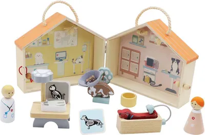Image de Jeu de vétérinaire en bois, 13 pièces.