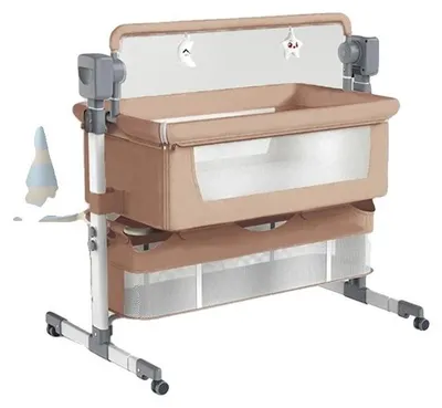 Produktbild von Elektrisches Babybett, Pendel-Schwingfunktion, Bluetooth-Konnektivität, BJJ-601-BRAUN