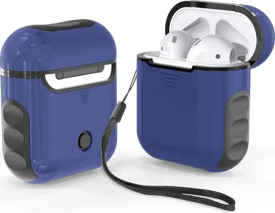 Produktbild von Hartsilikonhülle Für Airpods 1/2 Blau Schwarz